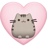 pusheen light pink heart sticker