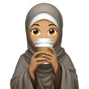 Hijabi girl with blanket and coffe on her hand sticker