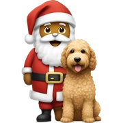 Santa with golden doodle sticker