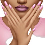 White skin pink nails sticker