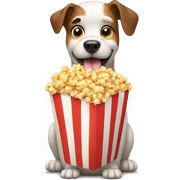 Dog with popcorn  sticker