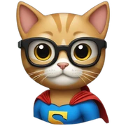 Cat super man sticker