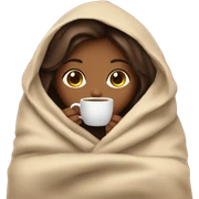 girl inside a blanket sipping coffee eyes closed sticker