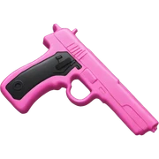 Pink gun sticker