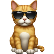Cat with sunglasses sticker