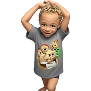 smiling boy in t-shirt sticker