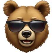 Bear with sunglasses  sticker