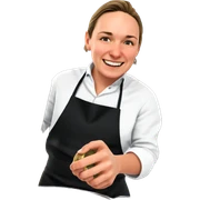 happy boy in apron cooking sticker