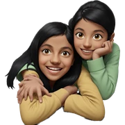 smiling girls with black hair sticker