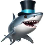 Shark with a top hat sticker