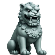 foo dog statue cement sticker