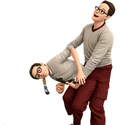 boys with glasses by tree sticker