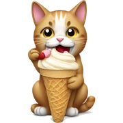 Cat eating ice cream  sticker