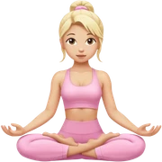 blonde yoga girl light pink clothes n sticker
