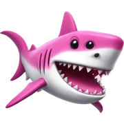 Pink shark sticker