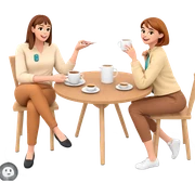 girls enjoying coffee together sticker