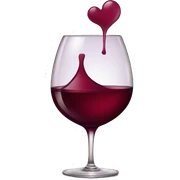 color wine heart  sticker