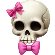 Skull with a pink bow fat sticker