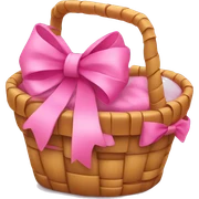 Basket with pink bow on top  sticker