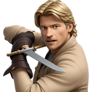 blonde boy with sword sticker