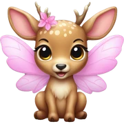 baby deer with fairy wings and a pink bow around its neck  sticker
