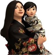 japanese couple in traditional attire sticker