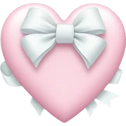 Pastel pink heart with white bow sticker