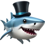 Shark with a top hat sticker