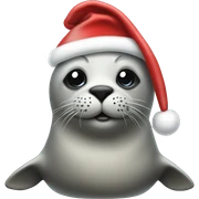 seal with santa hat on sticker