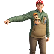 happy boy outdoors in hat sticker