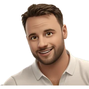 smiling boy in white shirt sticker