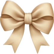beige bow sticker