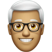 smiling male portrait with glasses sticker