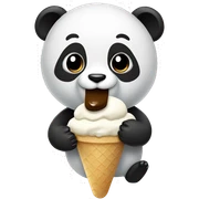 Panda eating ice cream sticker