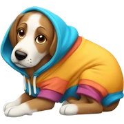 Dog wearing a hoodie  sticker