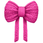 Pink Knitted bow  sticker