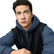 boy in hoodie staring ahead sticker