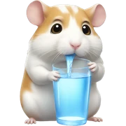 A hamster drinking water sticker