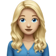 Blonde girl with blue eyes and long hair sticker