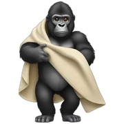 Gorilla holding a blanket sticker