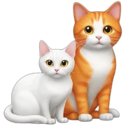 white cat and orange cat sticker