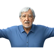 old man in blue shirt sticker