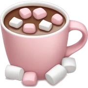 Light Pink mug of hot chocolate with marshmallows  sticker