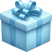 pastel blue gift box sticker