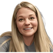 smiling blonde portrait with long hair sticker