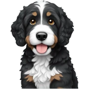 black and grey bernedoodle sticker