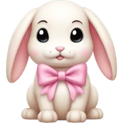Light pink bunny with a bow sticker