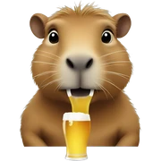 Capybara drinking beer  sticker