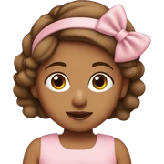 Tan girl with brown hair wearing a baby pink headband  sticker