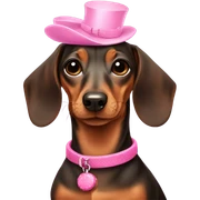 Doxy dachshund adorable with pink accessories  sticker